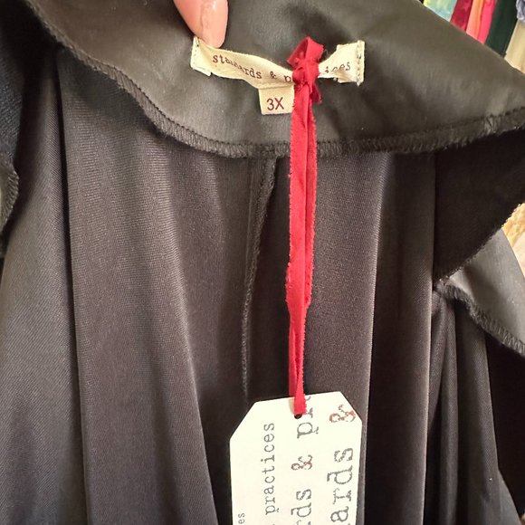 NWT 3X Standards & Practices Freya Stretch Velvet Wrap Midi Coat Dress - Picture 2 of 3